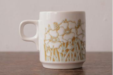 ヴィンテージ雑貨　イギリスビンテージ　Hornsea(ホーンジー)　FLEUR(フルール)　カップ&ソーサー2客セット(R-036418)
