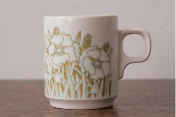ヴィンテージ雑貨　イギリスビンテージ　Hornsea(ホーンジー)　FLEUR(フルール)　カップ&ソーサー3客セット(R-036419)