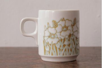 ヴィンテージ雑貨　イギリスビンテージ　Hornsea(ホーンジー)　FLEUR(フルール)　カップ&ソーサー3客セット(R-036419)