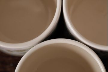ヴィンテージ雑貨　イギリスビンテージ　Hornsea(ホーンジー)　FLEUR(フルール)　カップ&ソーサー3客セット(R-036419)