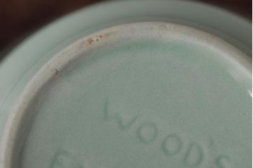 ビンテージ雑貨　イギリスヴィンテージ　Woods ware(ウッズウエア)　Beryl(ベロル)　カップ&ソーサー2客セット(R-036420)