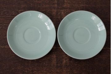 ビンテージ雑貨　イギリスヴィンテージ　Woods ware(ウッズウエア)　Beryl(ベロル)　カップ&ソーサー2客セット(R-036420)