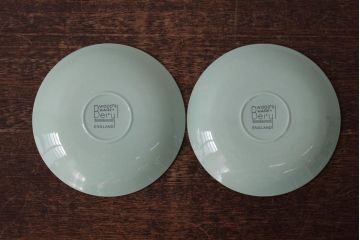 ビンテージ雑貨　イギリスヴィンテージ　Woods ware(ウッズウエア)　Beryl(ベロル)　カップ&ソーサー2客セット(R-036420)