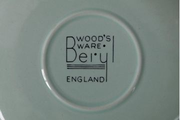 ビンテージ雑貨　イギリスヴィンテージ　Woods ware(ウッズウエア)　Beryl(ベロル)　カップ&ソーサー2客セット(R-036420)