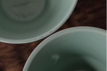 ビンテージ雑貨　イギリスヴィンテージ　Woods ware(ウッズウエア)　Beryl(ベロル)　カップ&ソーサー2客セット(R-036421)