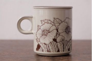 ヴィンテージ雑貨　イギリスビンテージ　HORNSEA(ホーンジー)　Cornrose(コーンローズ)　カップ&ソーサー3客セット(デミタスカップ)(R-036422)