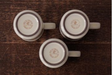 ヴィンテージ雑貨　イギリスビンテージ　HORNSEA(ホーンジー)　Cornrose(コーンローズ)　カップ&ソーサー3客セット(デミタスカップ)(R-036422)