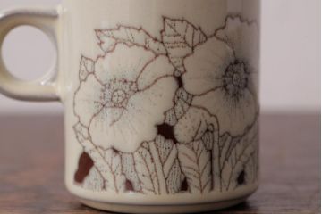 ヴィンテージ雑貨　イギリスビンテージ　HORNSEA(ホーンジー)　Cornrose(コーンローズ)　カップ&ソーサー2客セット(デミタスカップ)(R-036423)