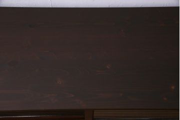 和製　アンティーク家具　前板ケヤキ材　モールガラス入り　味わい深い風合いが格好いいリメイクテレビ台(ローボード、収納棚、テレビボード)