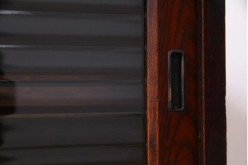 和製　アンティーク家具　前板ケヤキ材　モールガラス入り　味わい深い風合いが格好いいリメイクテレビ台(ローボード、収納棚、テレビボード)