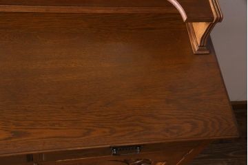 アンティーク家具　オーク材　優雅なムードあふれるミラーバックサイドボード(キャビネット、収納棚、鏡)