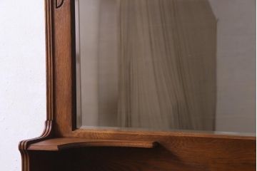 アンティーク家具　オーク材　優雅なムードあふれるミラーバックサイドボード(キャビネット、収納棚、鏡)