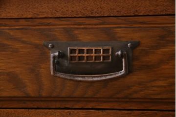 アンティーク家具　オーク材　優雅なムードあふれるミラーバックサイドボード(キャビネット、収納棚、鏡)