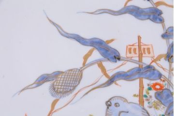 アンティーク雑貨　江戸期　色絵　花鳥文　一尺三寸大皿