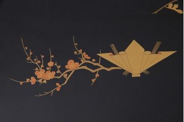 中古　伝統工芸　輪島塗　共箱付き　草花蒔絵　螺鈿　漆器　優雅で気品あふれる屠蘇器(とそき)(定価約70万円)
