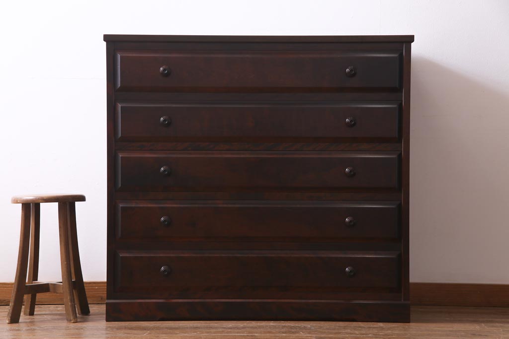 当店リメイク家具　北海道民芸家具　和室にも洋室にも合うチェスト(引き出し、タンス)