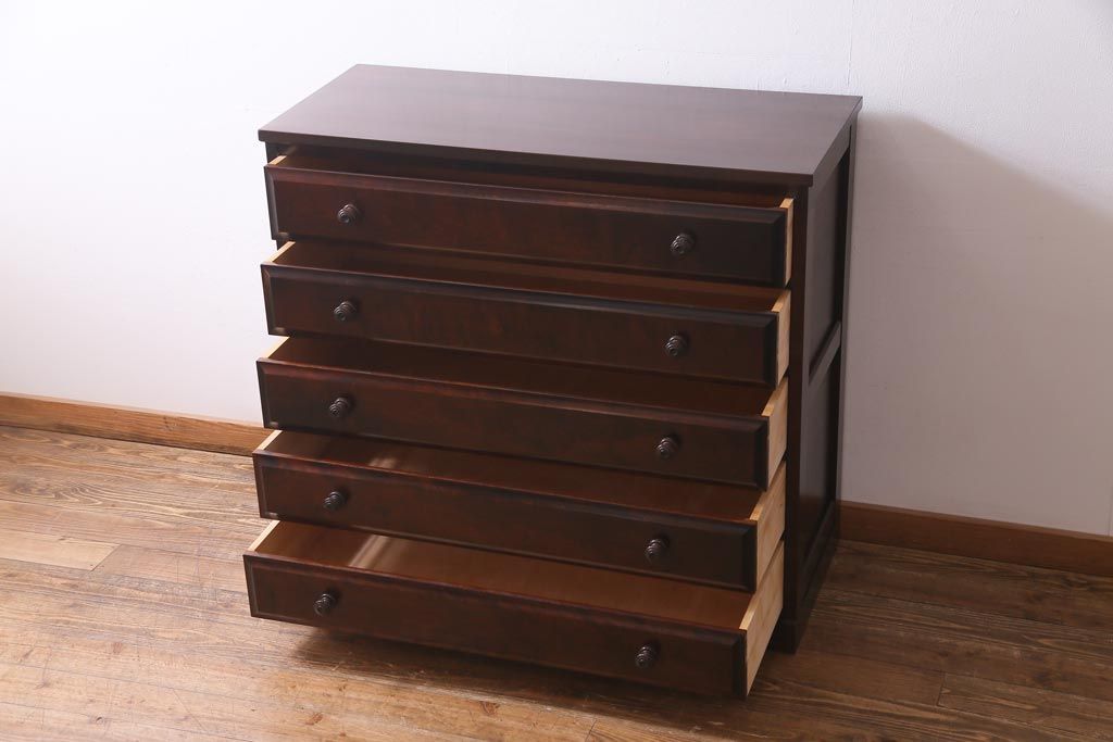 当店リメイク家具　北海道民芸家具　和室にも洋室にも合うチェスト(引き出し、タンス)