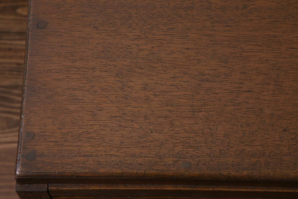 アンティーク家具　昭和レトロ　ラワン材　ワイドサイズの両袖デスク(机、在宅ワーク、在宅用カウンター)