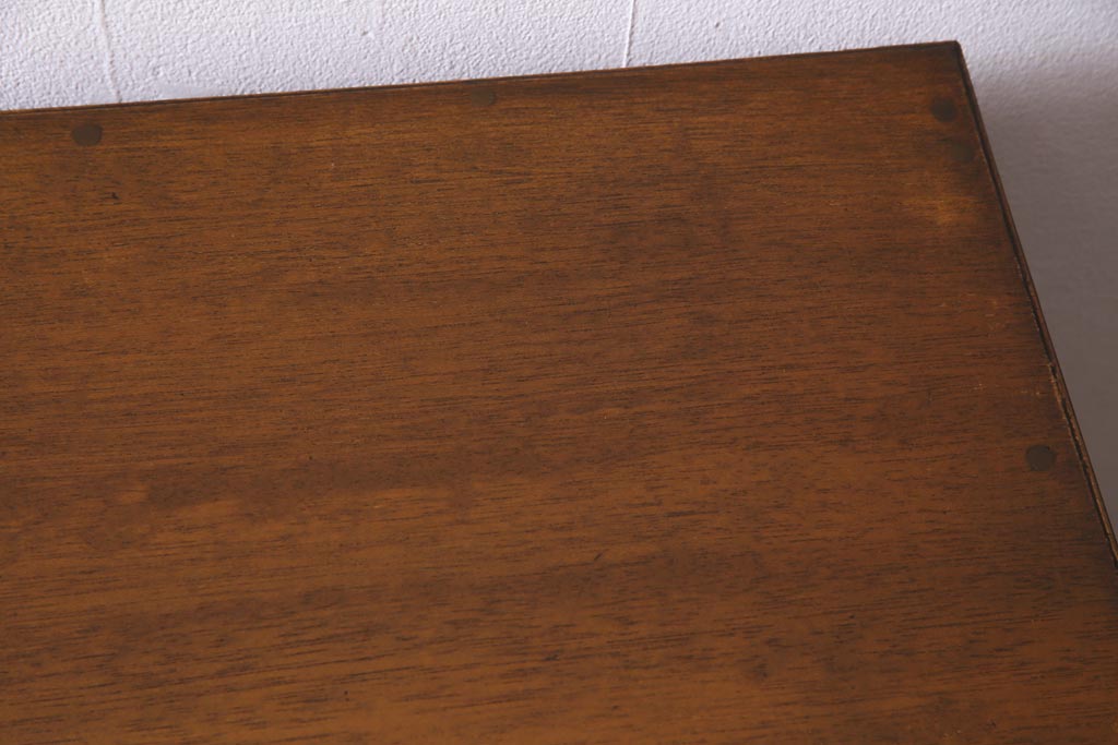 アンティーク家具　昭和レトロ　ラワン材　ワイドサイズの両袖デスク(机、在宅ワーク、在宅用カウンター)