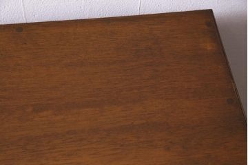 アンティーク家具　昭和レトロ　ラワン材　ワイドサイズの両袖デスク(机、在宅ワーク、在宅用カウンター)