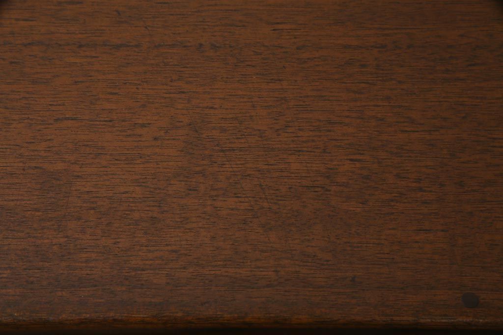 アンティーク家具　昭和レトロ　ラワン材　ワイドサイズの両袖デスク(机、在宅ワーク、在宅用カウンター)