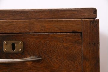 アンティーク家具　昭和レトロ　ラワン材　ワイドサイズの両袖デスク(机、在宅ワーク、在宅用カウンター)