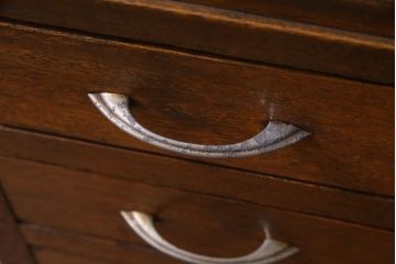 アンティーク家具　昭和レトロ　ラワン材　ワイドサイズの両袖デスク(机、在宅ワーク、在宅用カウンター)