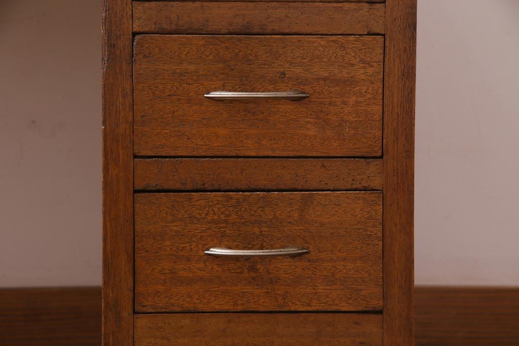 アンティーク家具　昭和レトロ　ラワン材　ワイドサイズの両袖デスク(机、在宅ワーク、在宅用カウンター)