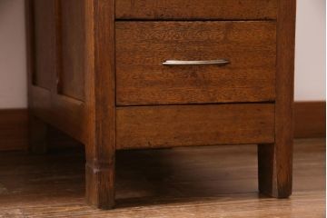 アンティーク家具　昭和レトロ　ラワン材　ワイドサイズの両袖デスク(机、在宅ワーク、在宅用カウンター)