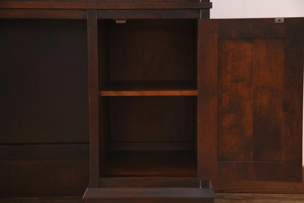 絶版品!　北海道民芸家具　風格漂う両袖ライティングビューロー(デスク、在宅ワーク、在宅用両袖机)(1)