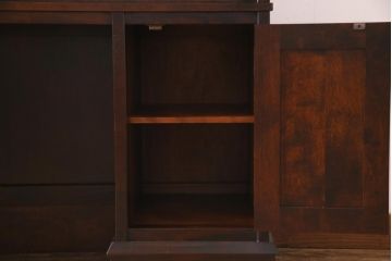 絶版品!　北海道民芸家具　風格漂う両袖ライティングビューロー(デスク、在宅ワーク、在宅用両袖机)(1)