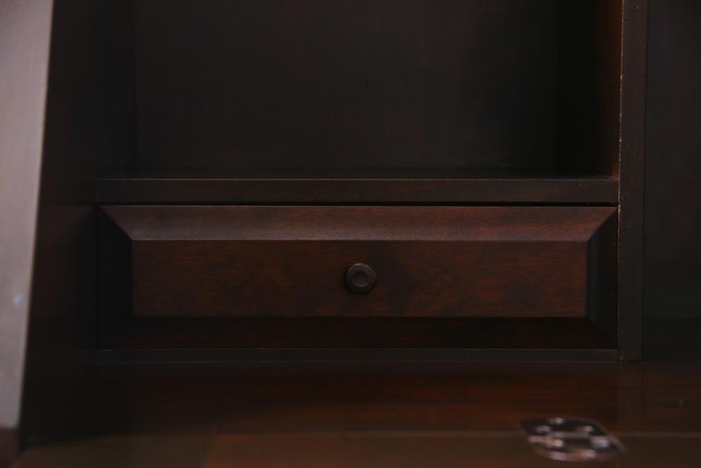 絶版品!　北海道民芸家具　風格漂う両袖ライティングビューロー(デスク、在宅ワーク、在宅用両袖机)(1)