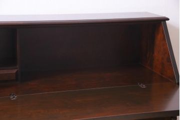 絶版品!　北海道民芸家具　風格漂う両袖ライティングビューロー(デスク、在宅ワーク、在宅用両袖机)(1)