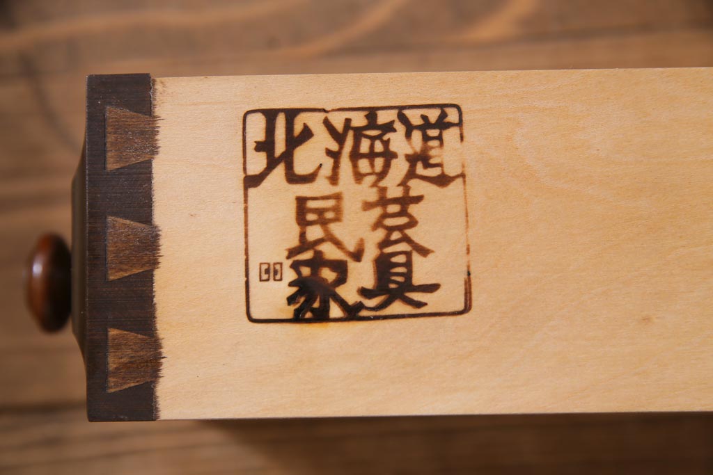 絶版品!　北海道民芸家具　風格漂う両袖ライティングビューロー(デスク、在宅ワーク、在宅用両袖机)(1)