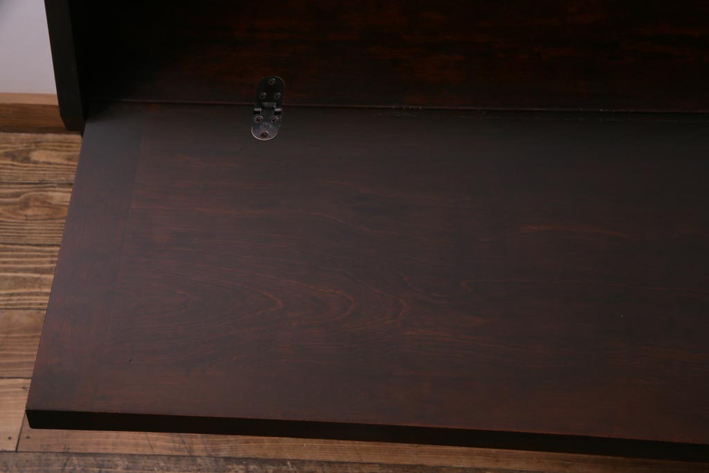 絶版品!　北海道民芸家具　風格漂う両袖ライティングビューロー(デスク、在宅ワーク、在宅用両袖机)(1)