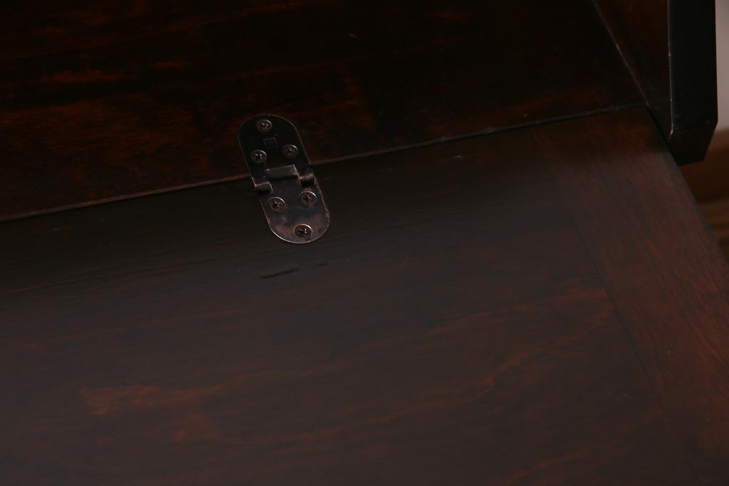 絶版品!　北海道民芸家具　風格漂う両袖ライティングビューロー(デスク、在宅ワーク、在宅用両袖机)(1)