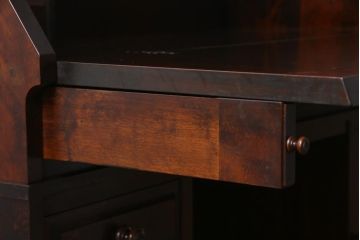 絶版品!　北海道民芸家具　風格漂う両袖ライティングビューロー(デスク、在宅ワーク、在宅用両袖机)(1)