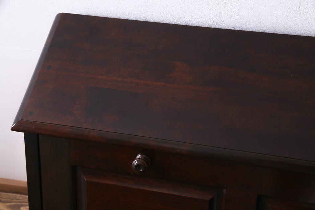 絶版品!　北海道民芸家具　風格漂う両袖ライティングビューロー(デスク、在宅ワーク、在宅用両袖机)(1)