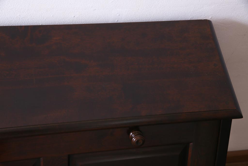 絶版品!　北海道民芸家具　風格漂う両袖ライティングビューロー(デスク、在宅ワーク、在宅用両袖机)(1)