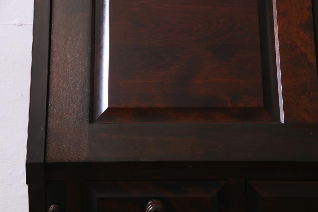 絶版品!　北海道民芸家具　風格漂う両袖ライティングビューロー(デスク、在宅ワーク、在宅用両袖机)(1)