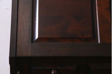 絶版品!　北海道民芸家具　風格漂う両袖ライティングビューロー(デスク、在宅ワーク、在宅用両袖机)(1)