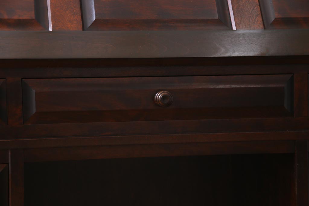 絶版品!　北海道民芸家具　風格漂う両袖ライティングビューロー(デスク、在宅ワーク、在宅用両袖机)(1)