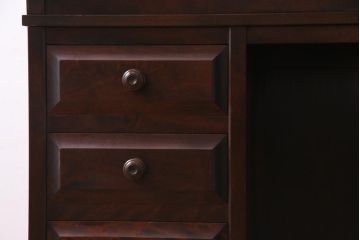 絶版品!　北海道民芸家具　風格漂う両袖ライティングビューロー(デスク、在宅ワーク、在宅用両袖机)(1)