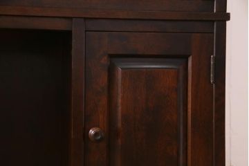 絶版品!　北海道民芸家具　風格漂う両袖ライティングビューロー(デスク、在宅ワーク、在宅用両袖机)(1)