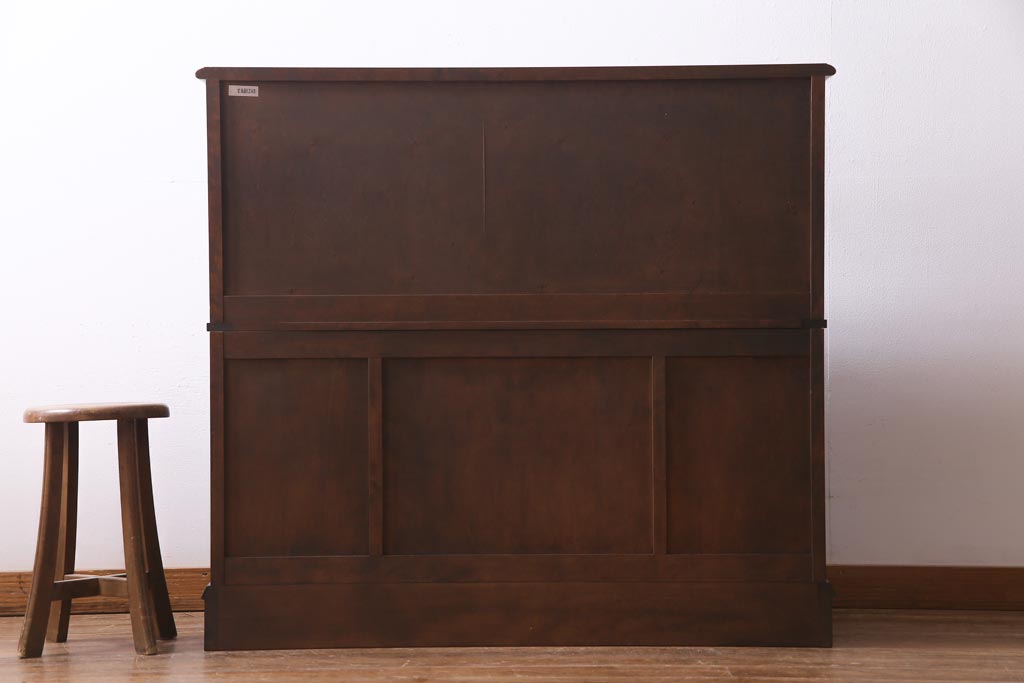 絶版品!　北海道民芸家具　風格漂う両袖ライティングビューロー(デスク、在宅ワーク、在宅用両袖机)(1)