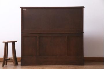 絶版品!　北海道民芸家具　風格漂う両袖ライティングビューロー(デスク、在宅ワーク、在宅用両袖机)(1)