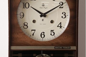 アンティーク雑貨　AICHI(アイチ、愛知時計電機)　手巻き式　30DAY　Super　Eight　掛け時計(柱時計、振り子時計)