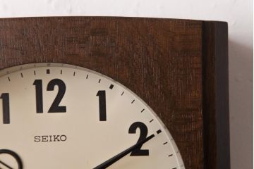 レトロ雑貨　SEIKO(セイコー)　ゼンマイ式　21DAY　渋い色味の掛け時計(柱時計、振り子時計)