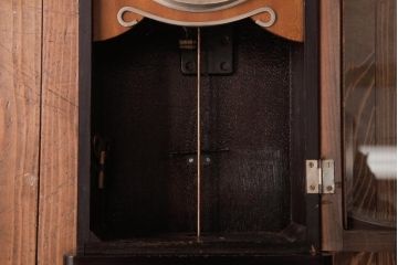 アンティーク雑貨　昭和レトロ　Meiji(明治時計社)　手巻き式　クラシカルな佇まいの掛け時計(柱時計、振り子時計)(2)