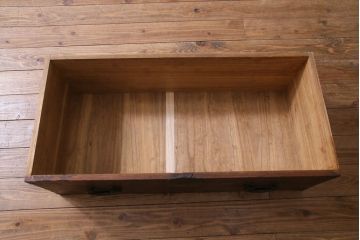 アンティーク家具　ガラス天板　明治期の時代箪笥をリメイクしたセンターテーブル(ローボード、引き出し)